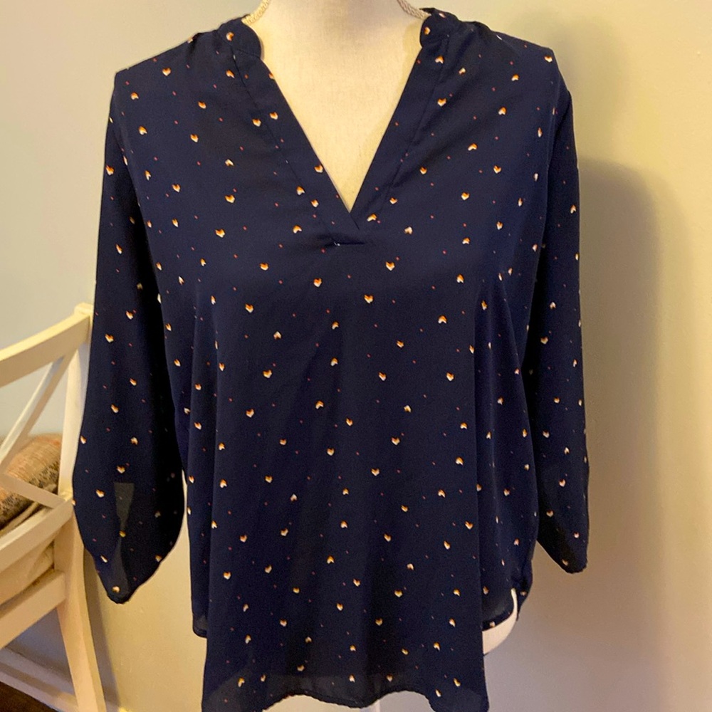 3/4 high low blouse